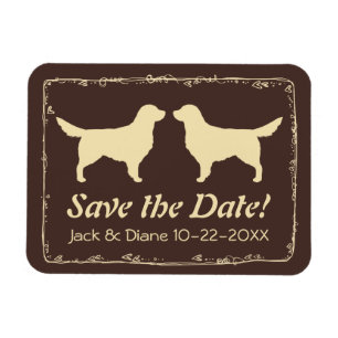 Golden Retrievers Wedding Save the Date Magnet