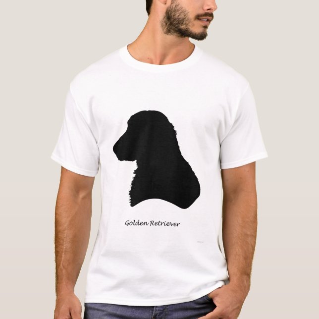 Golden Retriver - black Silhouette T-Shirt (Front)