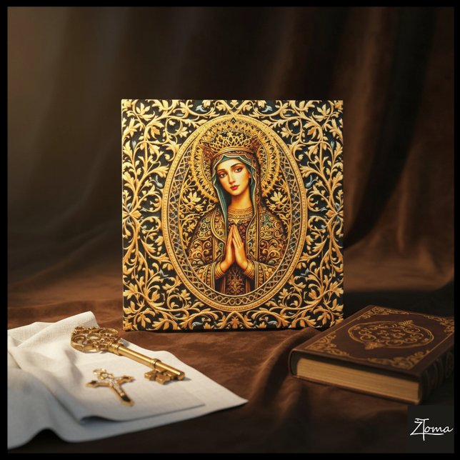 Golden Reverence Virgin Mary Canvas Print (Creator Uploaded)