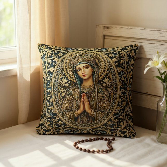 Golden Reverence Virgin Mary Cushion (Creator Uploaded)