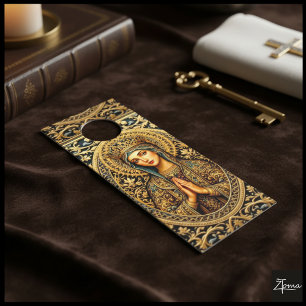 Golden Reverence Virgin Mary Door Hanger