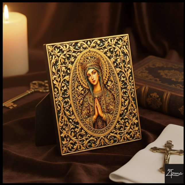Golden Reverence Virgin Mary Plaque (Creator Uploaded)