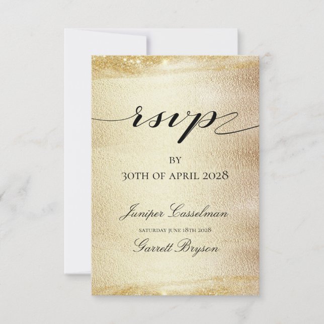 Golden Rhapsody Wedding Elegant Gold Online RSVP Card (Front)