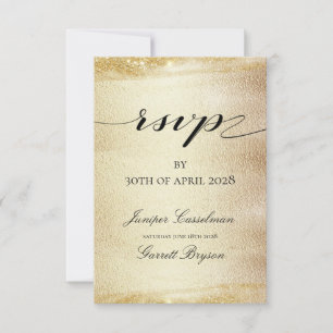 Golden Rhapsody Wedding Elegant Gold Online RSVP Card