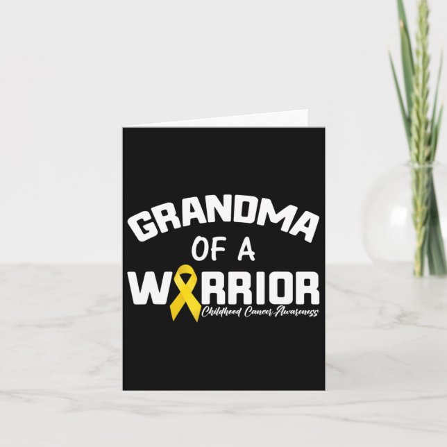 Golden Ribbon And Yellow Ribbon Childhood Cancer A Card (Front)