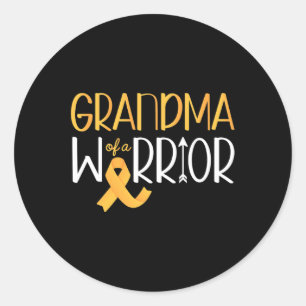 Golden Ribbon and Yellow Ribbon Childhood Cancer Classic Round Sticker