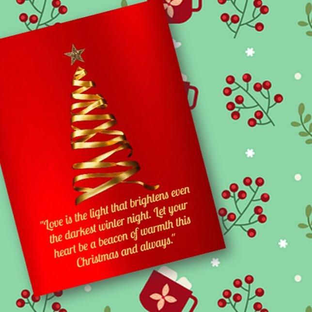 Golden Ribbon Christmas Tree Postcard (Creator Uploaded)