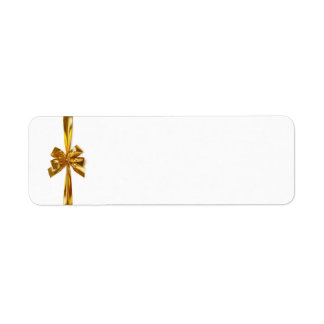 Golden Ribbon With Bow On White Background