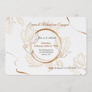 Golden Ring Engagement Party Invitation