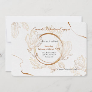 Golden Ring Engagement Party Invitation