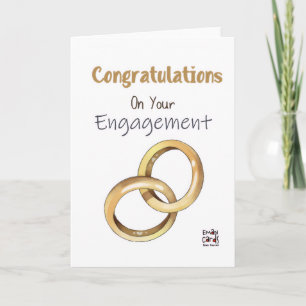 Golden Rings Engagement Card