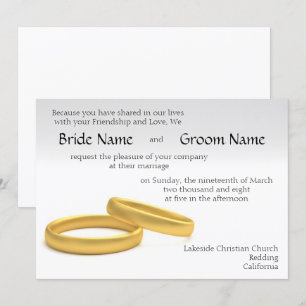 Golden Rings Wedding Invitation Tem