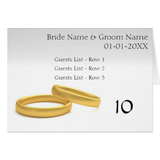 Golden Rings Wedding Table Placeholder