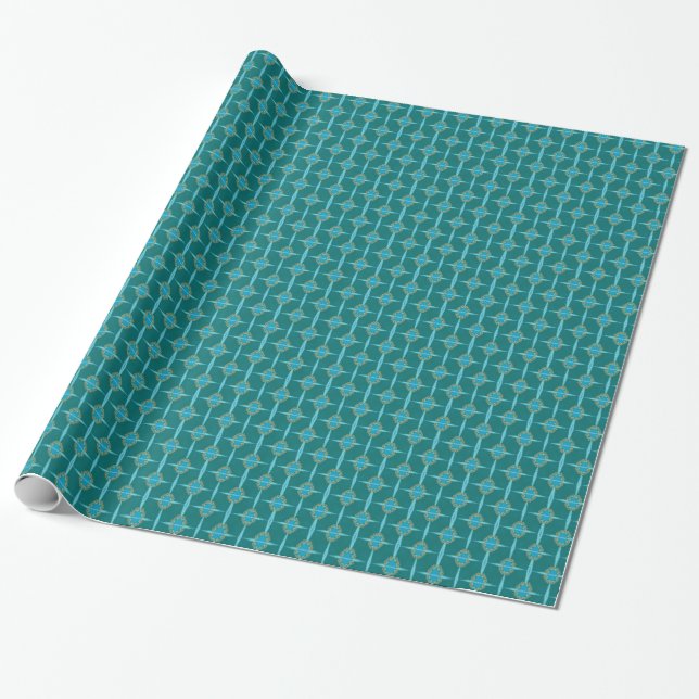 Golden Rings Wrapping Paper (Unrolled)