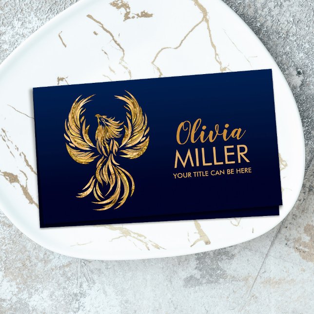 Golden Rising Phoenix Bird  Business Card (Creator Uploaded)