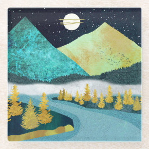 Golden River Glass Coaster