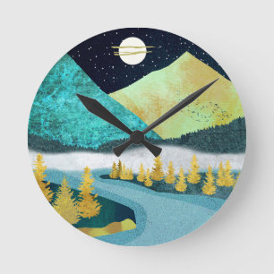 Golden River Round Clock