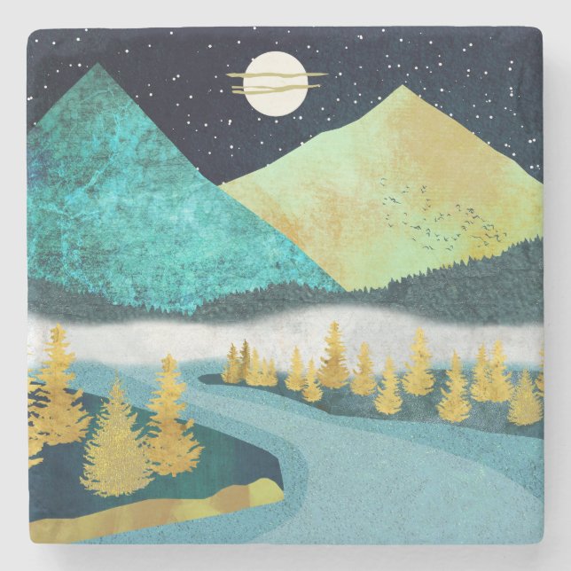 Golden River Stone Coaster (Front)