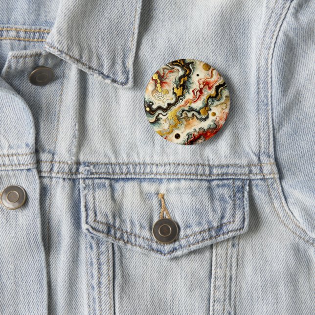 Golden rivers 6 cm round badge (In Situ)
