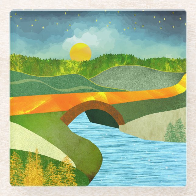 Golden Road Glass Coaster (Front)