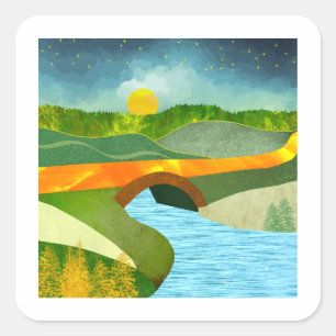 Golden Road Square Sticker