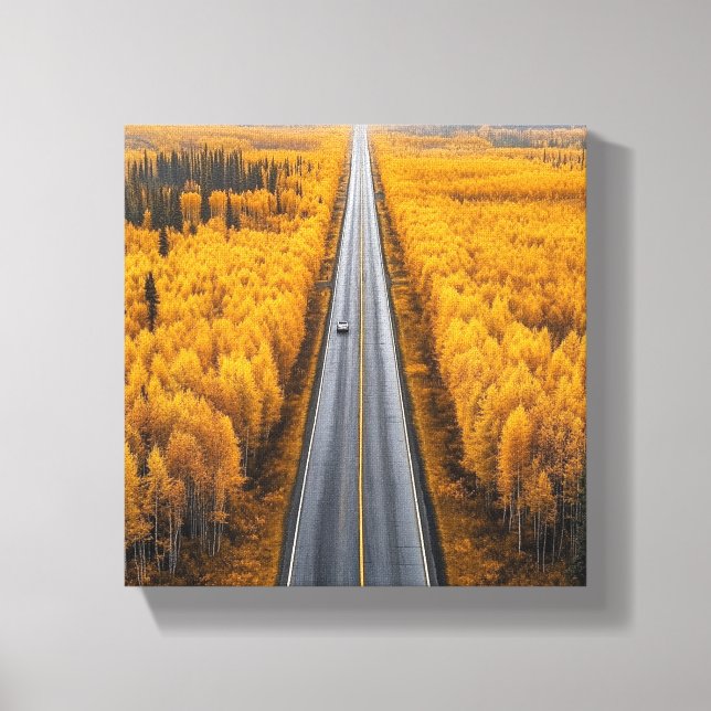 Golden Road Through the Forest Canvas Print (Front)