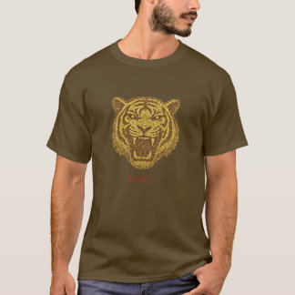 Golden Roaring Tiger T-Shirt | Fierce Glitter Tige