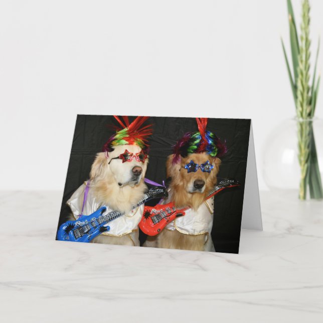 Golden Rock Star Birthday Card (Front)