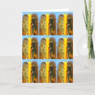 Golden rods art holiday card