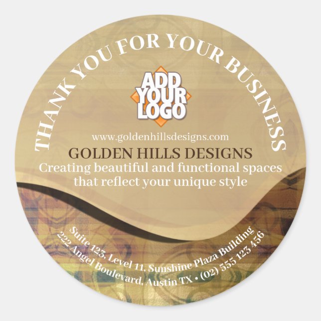 Golden Rolling Hills Classic Round Sticker (Front)