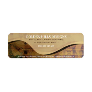 Golden Rolling Hills Return Address Labels