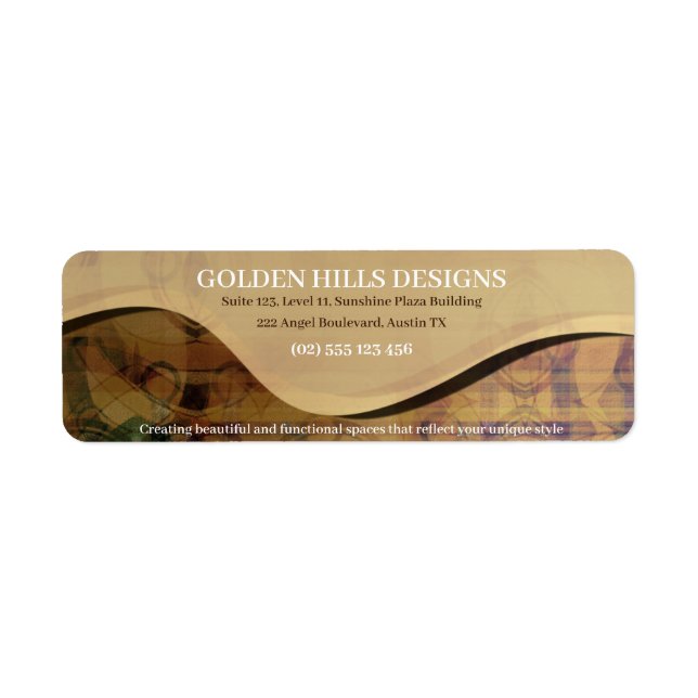 Golden Rolling Hills Return Address Labels (Front)