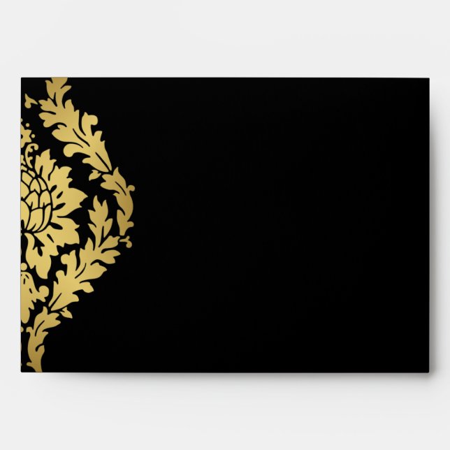 Golden Romance Art Deco Envelope Black & Gold (Front)