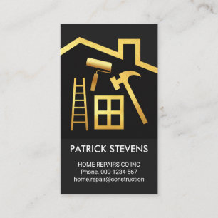 Golden Roof Handyman Tools Repair Business Card
