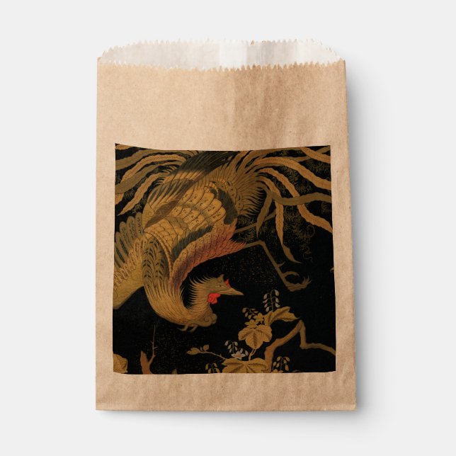 Golden Rooster Bird Japanese Classic Antique Favour Bags (Front)