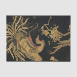 Golden Rooster Bird Japanese Classic Antique Tissue Paper