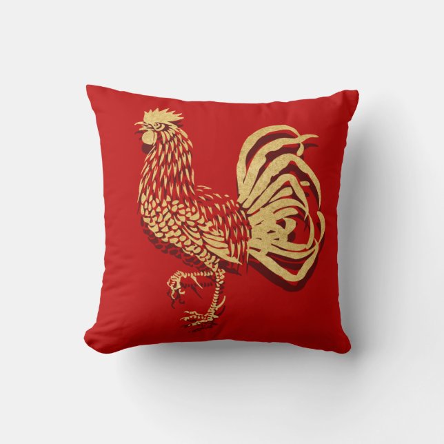 Golden Rooster Chinese Cushion (Front)