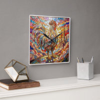 Golden Rooster of Light Crowing mosaic 