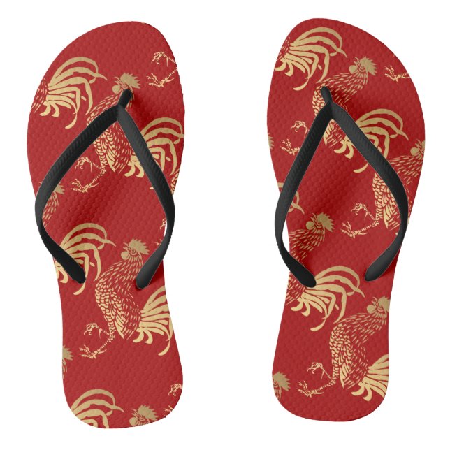 Golden Rooster Year 2017 Custom Flip Flop (Footbed)