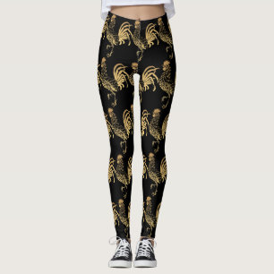 Golden Rooster Year Zodiac Birthday Black L2 Leggings