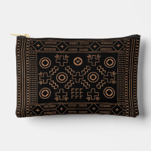Golden Roots: Black & Tribal Moroccan Elegance Accessory Pouch