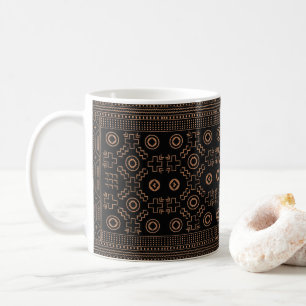 Golden Roots: Black & Tribal Moroccan Elegance Coffee Mug