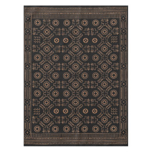 Golden Roots: Black & Tribal Moroccan Elegance Tablecloth