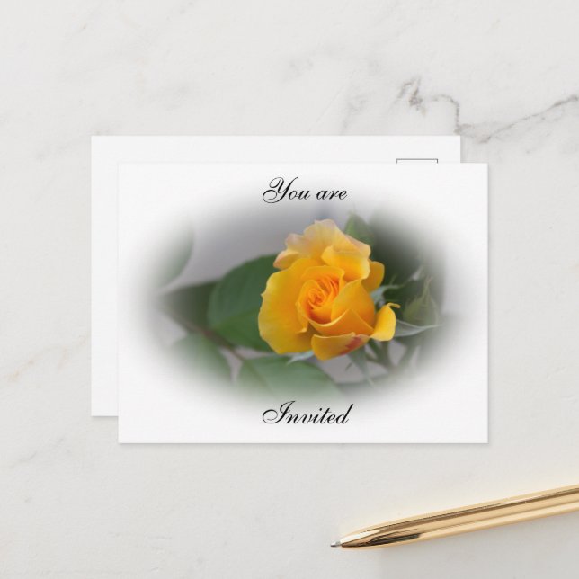Golden Rose  Announcement Postcard (Front/Back In Situ)