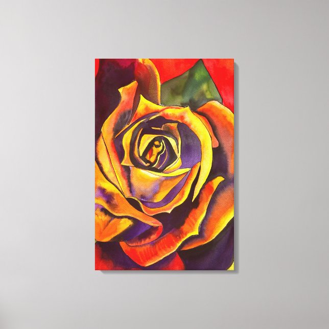 Golden Rose Art Canvas Print (Front)