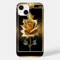 Golden Rose Artwork with Elegant Framing