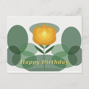 Golden rose birthday postcard