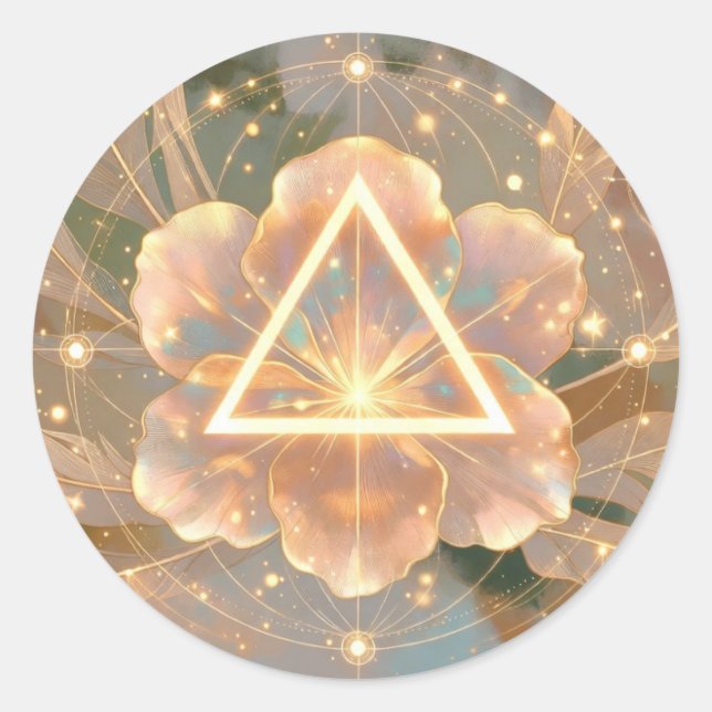 Golden Rose Delta 7 | Sacred Geometry Sticker  (Front)