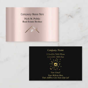Golden rose Elegance Real Estate Business Card