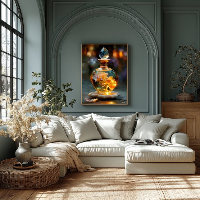 Golden Rose Essence – Luminous Fantasy Perfume Canvas Print (Creator Uploaded)